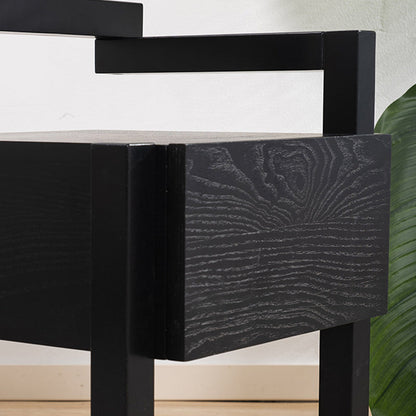 Modern Minimalist Rectangular Solid Wood Nightstand 3-Leg 1-Drawer For Bedroom