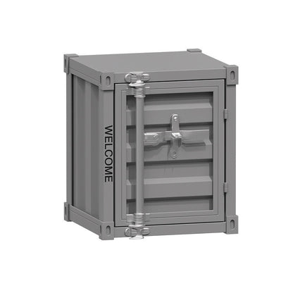 Contemporary Industrial Iron Cuboid Container End Table 2-Tier Storage For Bedroom