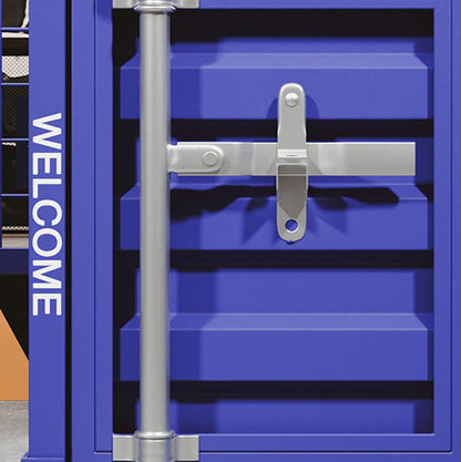 Contemporary Industrial Iron Cuboid Container End Table 2-Tier Storage For Bedroom