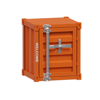 Contemporary Industrial Iron Cuboid Container End Table 2-Tier Storage For Bedroom