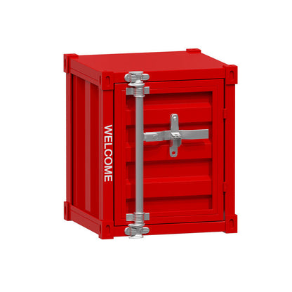 Contemporary Industrial Iron Cuboid Container End Table 2-Tier Storage For Bedroom