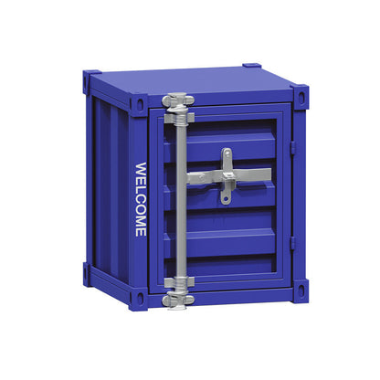 Contemporary Industrial Iron Cuboid Container End Table 2-Tier Storage For Bedroom