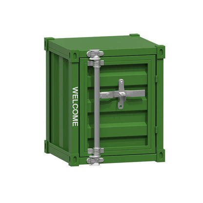 Contemporary Industrial Iron Cuboid Container End Table 2-Tier Storage For Bedroom