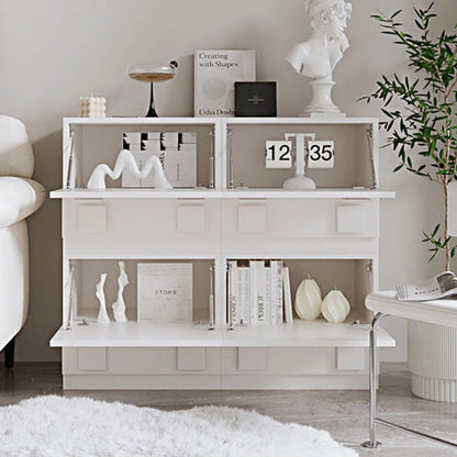 Contemporary Nordic Wood Plate Hardware Rectangular Square Handle Freely Combinable Side Table 1-Cabinet For Bedroom