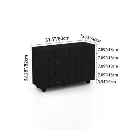 Modern Minimalist Plate Rectangular Sphere Leg Nightstand 4/6/8 Drawer For Bedroom