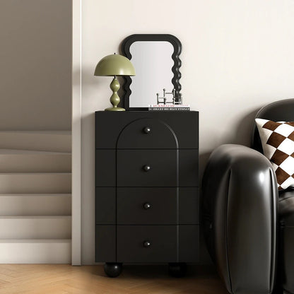 Modern Minimalist Plate Rectangular Sphere Leg Nightstand 4/6/8 Drawer For Bedroom