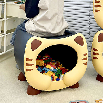 Contemporary Creative PP Kids Cartoon Cat Nightstand 1-Storage Stackable For Bedside
