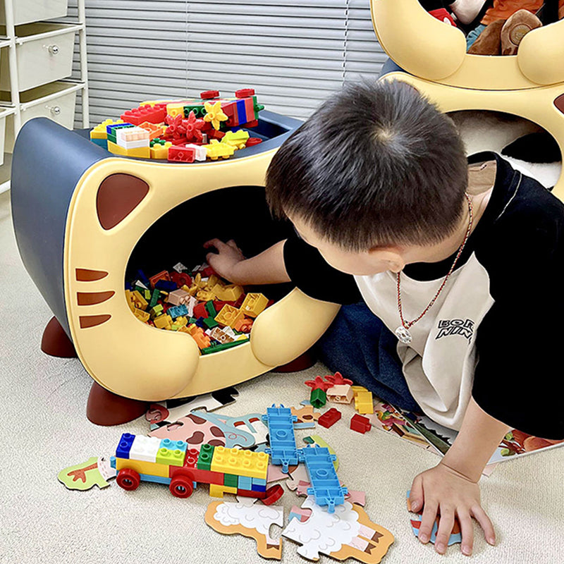 Contemporary Creative PP Kids Cartoon Cat Nightstand 1-Storage Stackable For Bedside