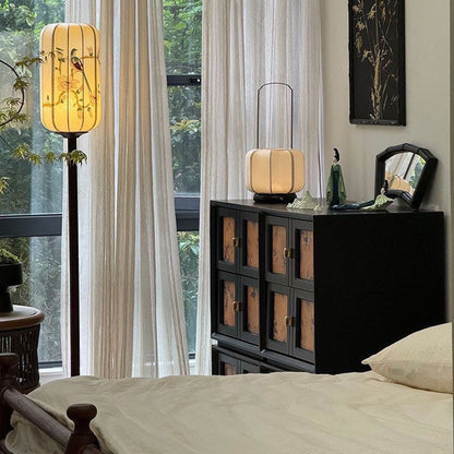 Traditional Vintage Handmade Muslin Boxwood Square Modular Combination Nightstand 2-Drawer For Bedroom