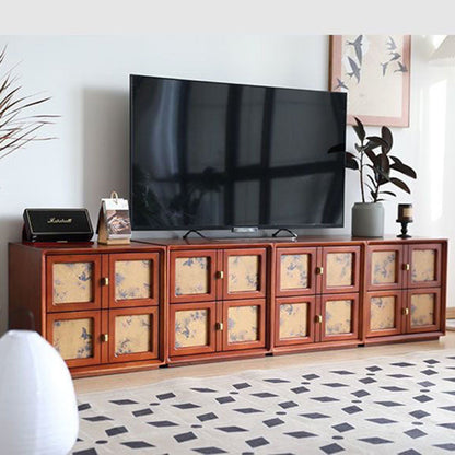 Traditional Vintage Handmade Muslin Boxwood Square Modular Combination Nightstand 2-Drawer For Bedroom