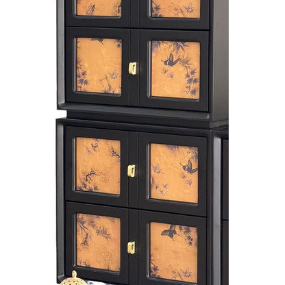 Traditional Vintage Handmade Muslin Boxwood Square Modular Combination Nightstand 2-Drawer For Bedroom