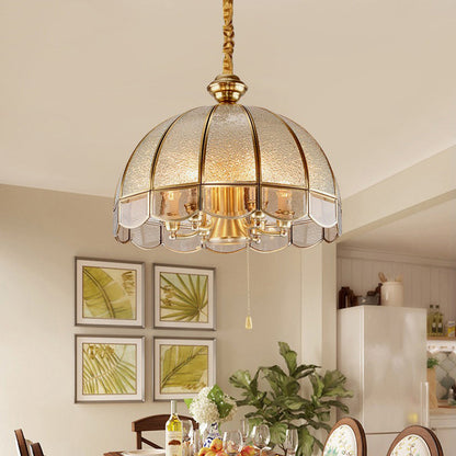 Modern Art Deco Arched Geometric Mosaic Glass Copper 1/3/4/6 Light Chandelier For Dining Room