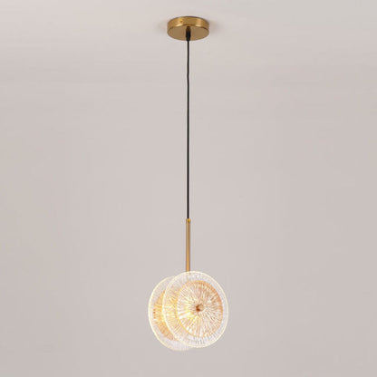 Modern Crystal Glass Disc 1-Light LED Pendant Light