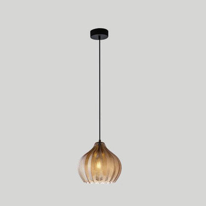 Nordic Textured Wavy Glass 1-Light Barrel Pendant Light