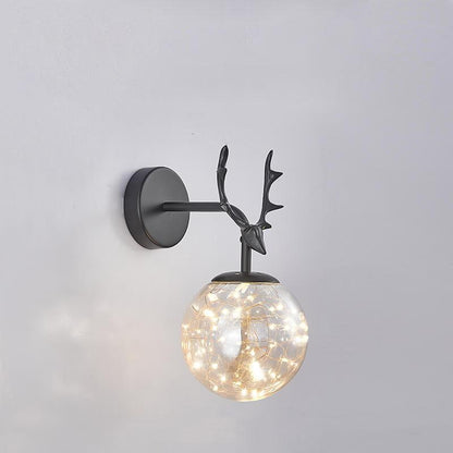Modern Antler Glass Ball LED Wall Sconce Lamps