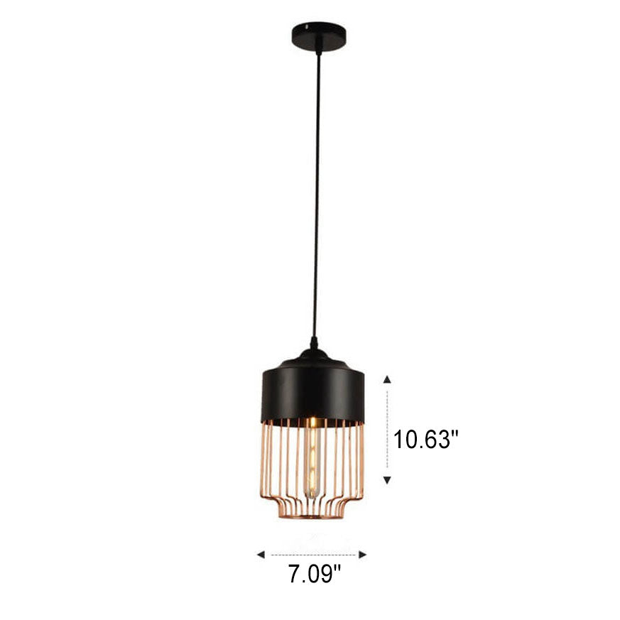 Nordic Creative Iron Geometry Plating Rose Gold 1-Light Pendant Light