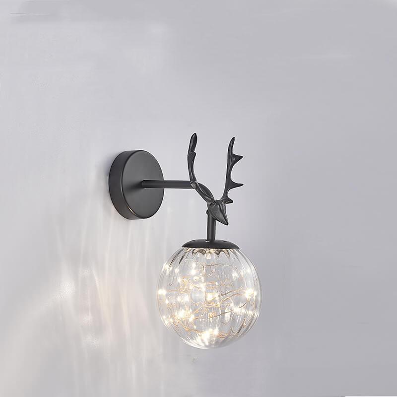 Modern Antler Glass Ball LED Wall Sconce Lamps