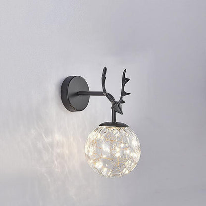 Modern Antler Glass Ball LED Wall Sconce Lamps
