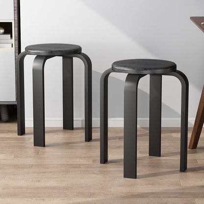 Contemporary Simplicity Density Board Solid Wood Dining Chair Backless Armless For Dining Room