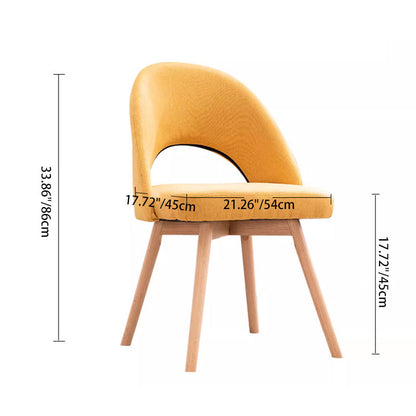 Modern Simplicity Cotton Leather Solid Wood Dining Chair Backrest Armless For Dining Room