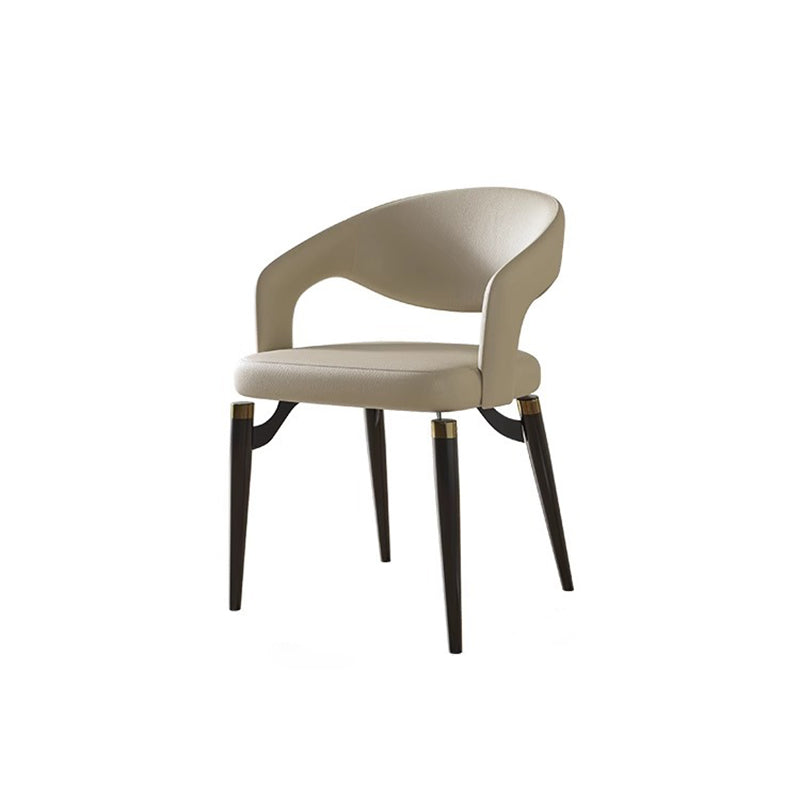 Modern Simplicity Leather Carbon Steel Dining Chair Backrest Armrest For Dining Room
