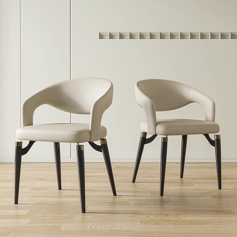 Modern Simplicity Leather Carbon Steel Dining Chair Backrest Armrest For Dining Room
