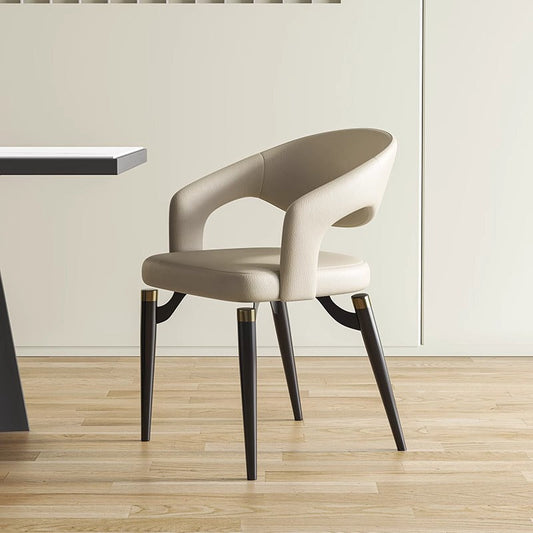 Modern Simplicity Leather Carbon Steel Dining Chair Backrest Armrest For Dining Room
