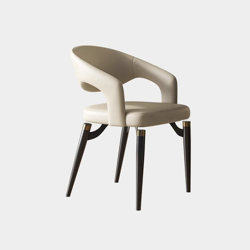 Modern Simplicity Leather Carbon Steel Dining Chair Backrest Armrest For Dining Room