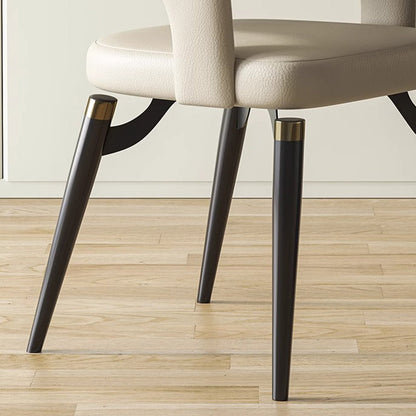 Modern Simplicity Leather Carbon Steel Dining Chair Backrest Armrest For Dining Room