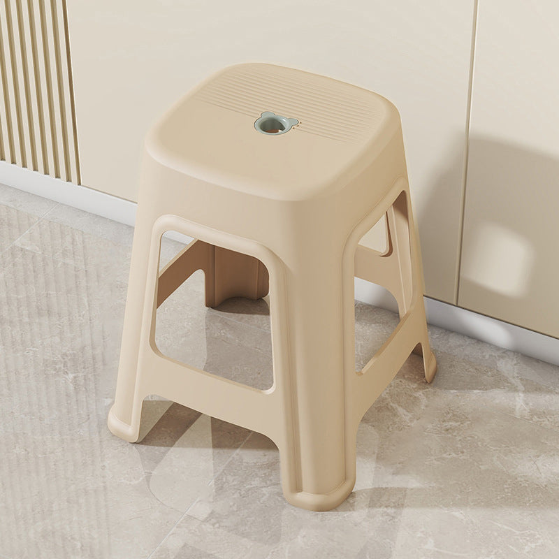 Contemporary Nordic Full Plastic Anti-slip Dining Chair Backless Armless For Dining Room