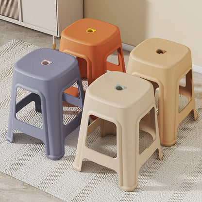 Contemporary Nordic Full Plastic Anti-slip Dining Chair Backless Armless For Dining Room