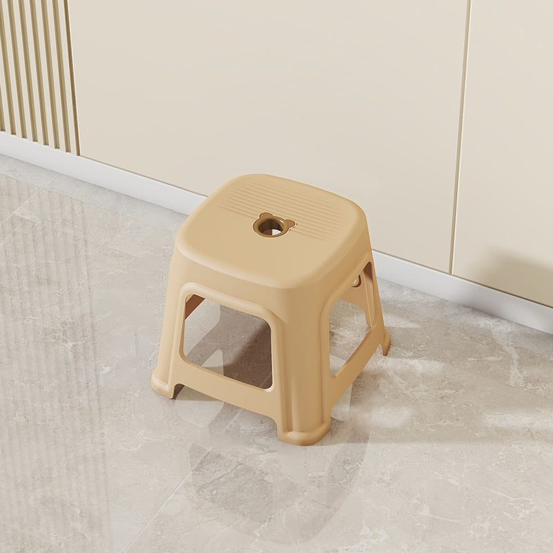 Contemporary Nordic Full Plastic Anti-slip Dining Chair Backless Armless For Dining Room