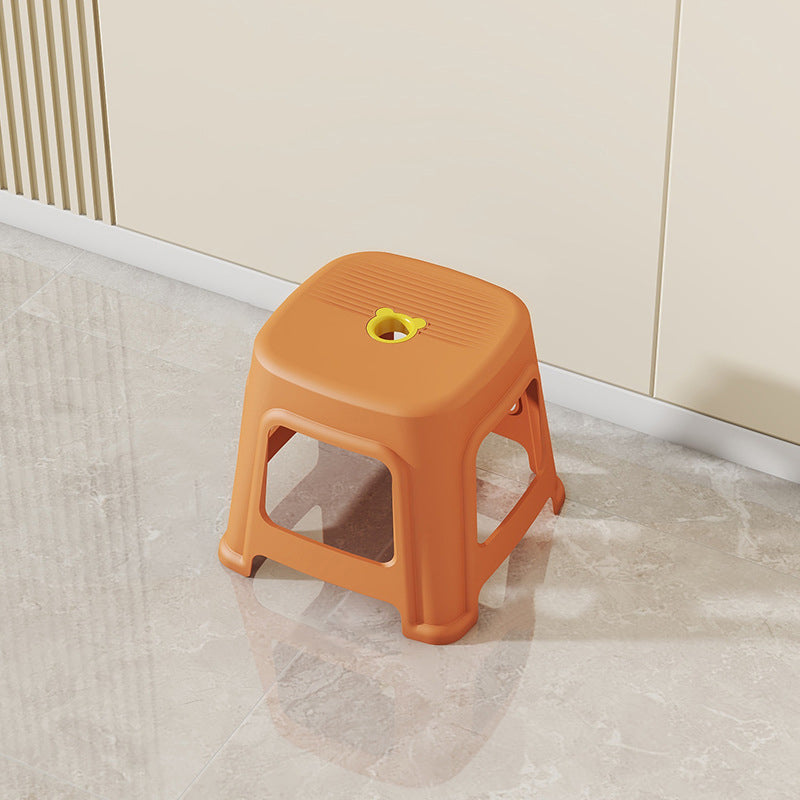 Contemporary Nordic Full Plastic Anti-slip Dining Chair Backless Armless For Dining Room