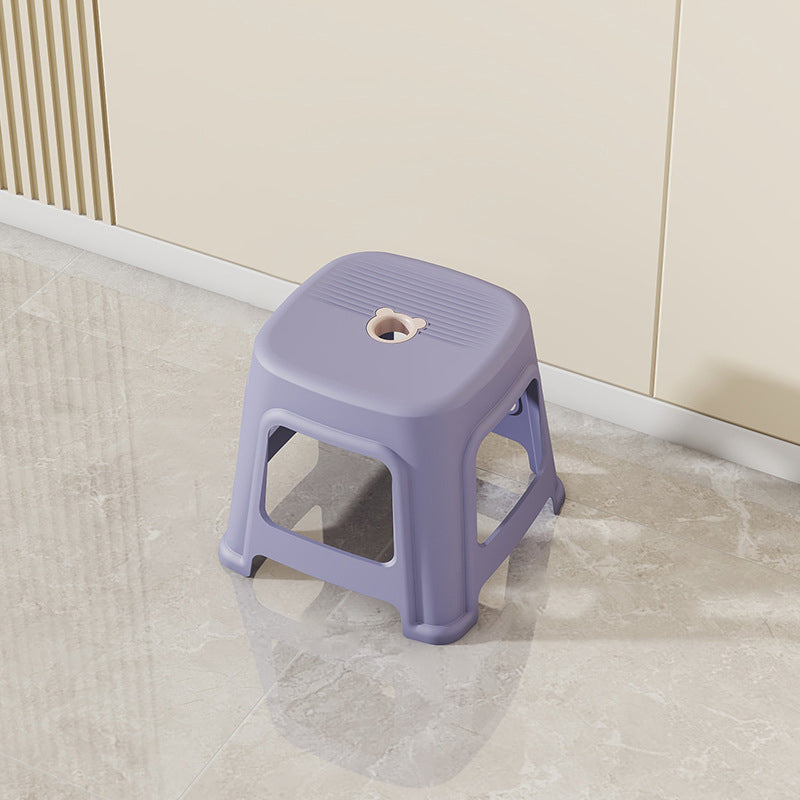 Contemporary Nordic Full Plastic Anti-slip Dining Chair Backless Armless For Dining Room