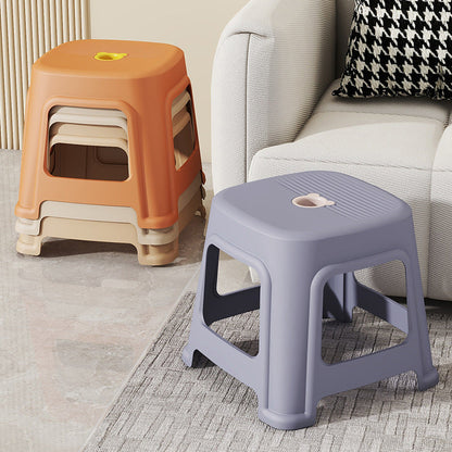 Contemporary Nordic Full Plastic Anti-slip Dining Chair Backless Armless For Dining Room