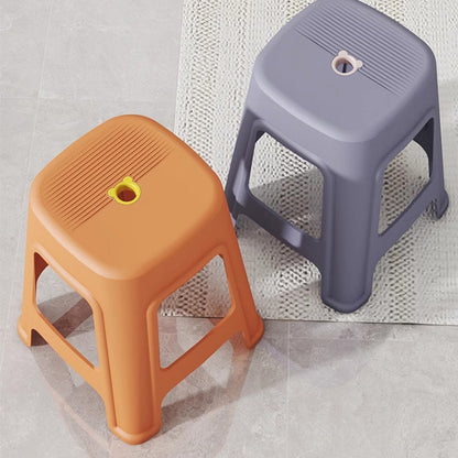 Contemporary Nordic Full Plastic Anti-slip Dining Chair Backless Armless For Dining Room