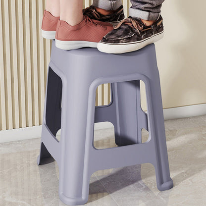 Contemporary Nordic Full Plastic Anti-slip Dining Chair Backless Armless For Dining Room