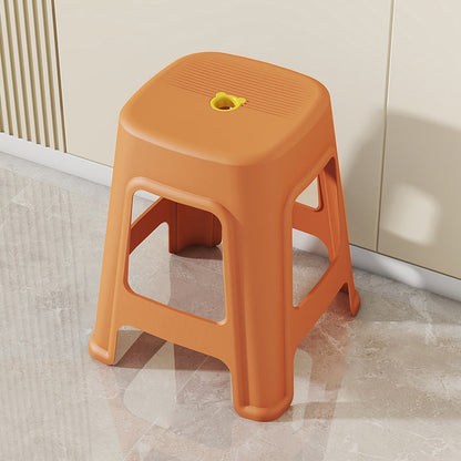 Contemporary Nordic Full Plastic Anti-slip Dining Chair Backless Armless For Dining Room