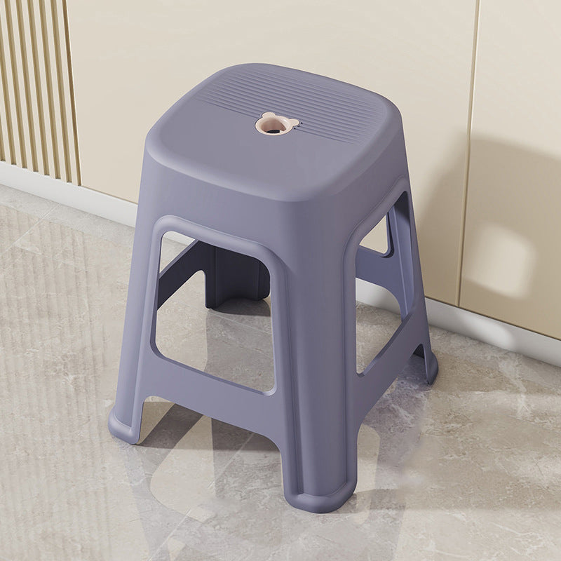 Contemporary Nordic Full Plastic Anti-slip Dining Chair Backless Armless For Dining Room