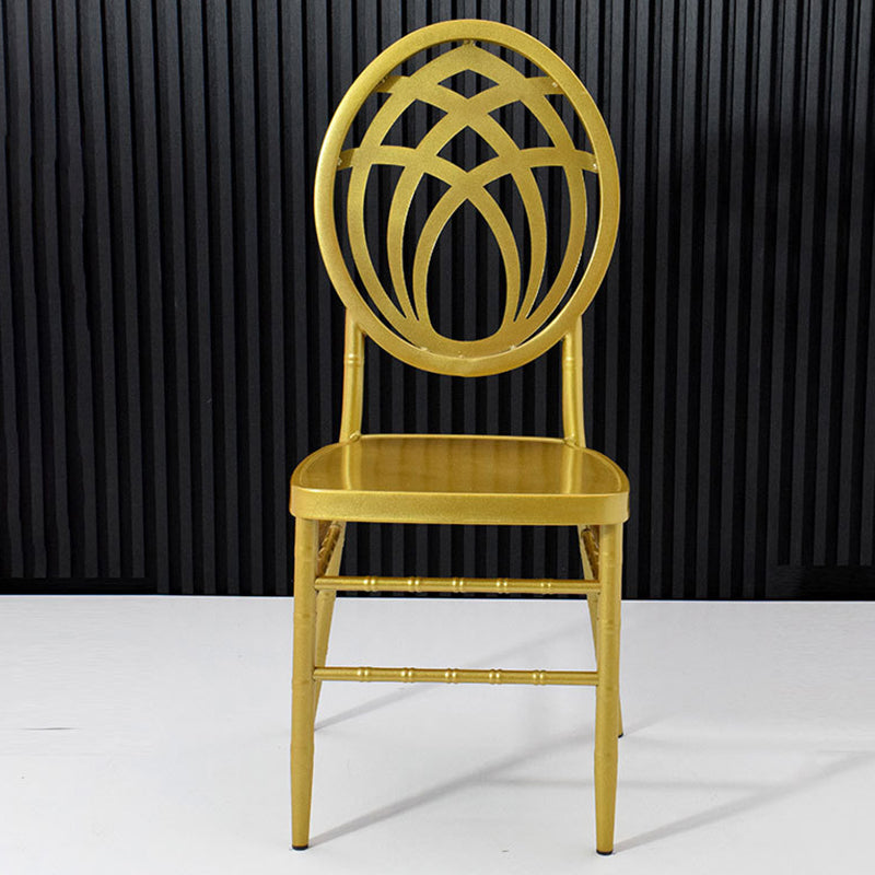 Modern Luxury Full Stainless Steel Dining Chair Backrest Armless For Dining Room