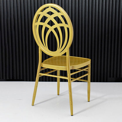 Modern Luxury Full Stainless Steel Dining Chair Backrest Armless For Dining Room