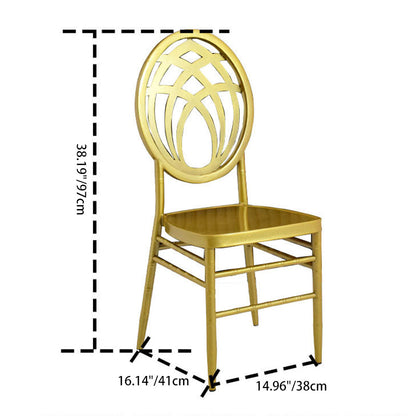 Modern Luxury Full Stainless Steel Dining Chair Backrest Armless For Dining Room