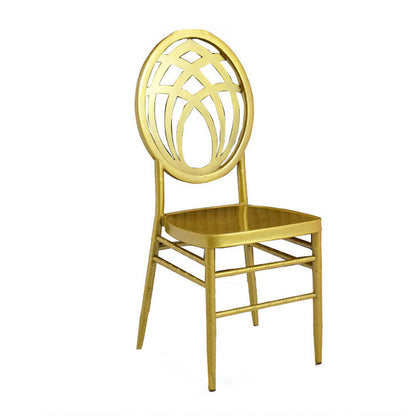 Modern Luxury Full Stainless Steel Dining Chair Backrest Armless For Dining Room