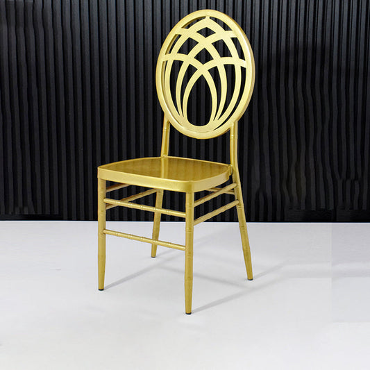 Modern Luxury Full Stainless Steel Dining Chair Backrest Armless For Dining Room