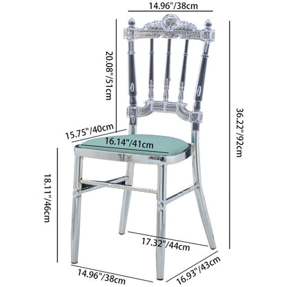 Traditional European Acrylic Stainless Steel Dining Chair Backrest Armless For Dining Room