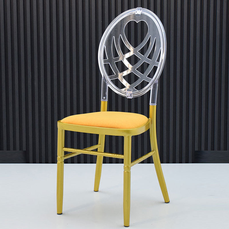 Traditional European Acrylic Stainless Steel Dining Chair Backrest Armless For Dining Room