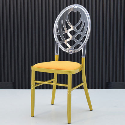 Traditional European Acrylic Stainless Steel Dining Chair Backrest Armless For Dining Room