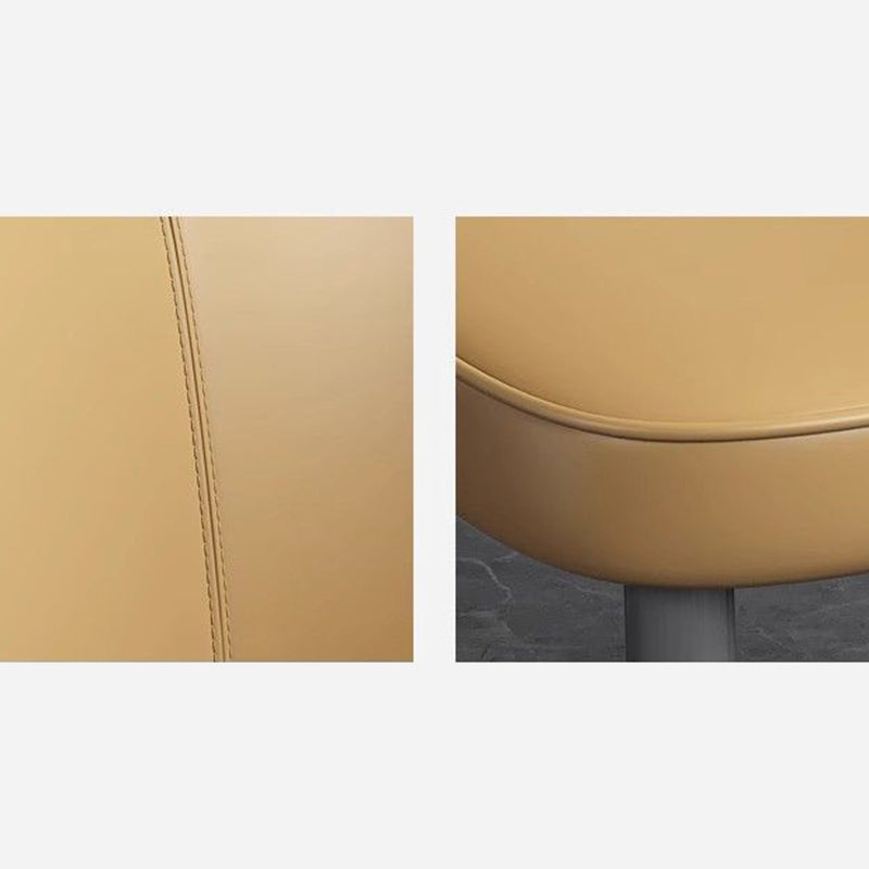 Contemporary Scandinavian Faux Leather Carbon Steel Dining Chair Backrest Armless For Dining Room