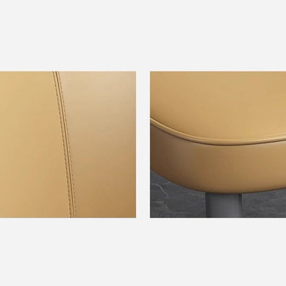 Contemporary Scandinavian Faux Leather Carbon Steel Dining Chair Backrest Armless For Dining Room