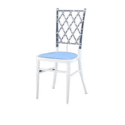 Traditional European Acrylic Stainless Steel Dining Chair Backrest Armless For Dining Room